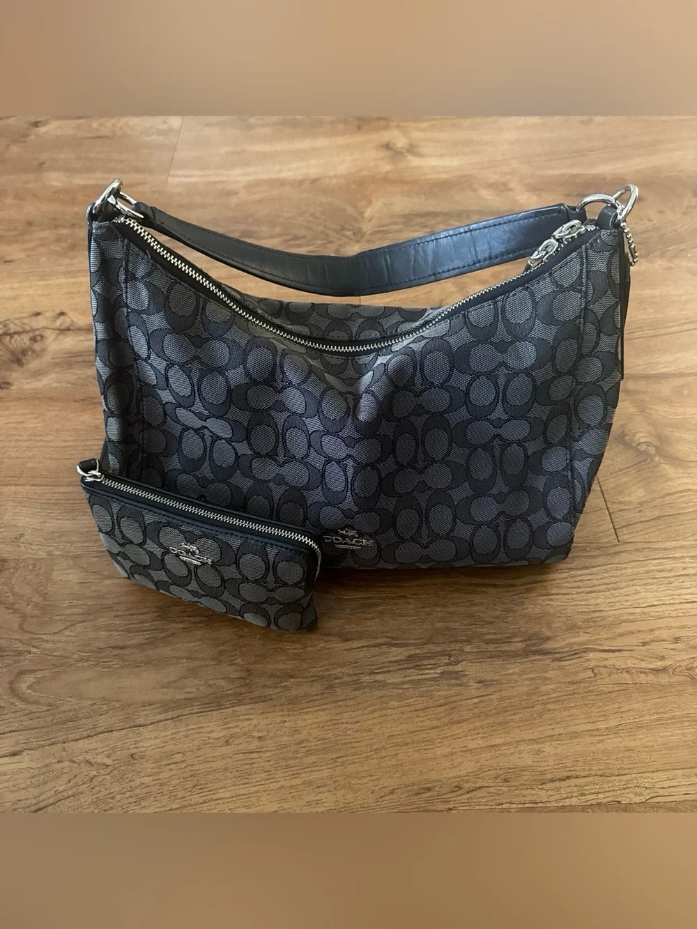 Coach Signature Jacquard Bag in Charcoal/Black